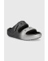 Crocs Pantofle Classic Cozzzy Glitter Sandal stříbrná barva - Pepit.cz