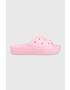 Crocs Pantofle Classic Platform Slide dámské růžová barva na platformě 208180 208180.6S0-6S0 - Pepit.cz