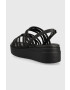 Crocs Sandály Brooklyn Strappy Low Wedge dámské černá barva na platformě 206751 - Pepit.cz