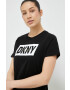 DKNY Bavlněné tričko černá barva - Pepit.cz