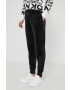 DKNY Kalhoty dámské hnědá barva jogger high waist - Pepit.cz