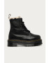 Dr. Martens Kožené workery 25637001 Jadon Fl černá barva na platformě zateplené - Pepit.cz