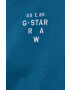 G-Star Raw Bavlněné tričko tyrkysová barva s potiskem - Pepit.cz