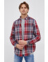 Guess Košile pánské červená barva regular s límečkem button-down - Pepit.cz