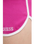 Guess Kraťasy dámské růžová barva s aplikací high waist - Pepit.cz