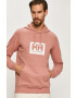 Helly Hansen Bavlněná mikina růžová barva s potiskem 53289-597 - Pepit.cz