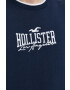 Hollister Co. Bavlněné tričko tmavomodrá barva s aplikací - Pepit.cz