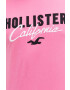 Hollister Co. Bavlněné tričko růžová barva s aplikací - Pepit.cz