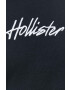 Hollister Co. Bavlněné tričko s dlouhým rukávem černá barva s aplikací - Pepit.cz