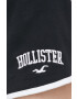 Hollister Co. Kraťasy dámské černá barva s aplikací medium waist - Pepit.cz