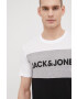 Jack & Jones Bavlněné tričko bílá barva s potiskem - Pepit.cz