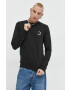 Jack & Jones Mikina JCOBLUR PANEL SWEAT CREW NECK FST pánská černá barva s potiskem 12225433 - Pepit.cz