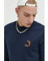 Jack & Jones Mikina JCOBLUR PANEL SWEAT CREW NECK FST pánská tmavomodrá barva s potiskem 12225433 - Pepit.cz