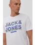 Jack & Jones Tričko pánské bílá barva s potiskem - Pepit.cz