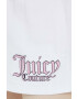 Juicy Couture Kraťasy dámské bílá barva s potiskem high waist - Pepit.cz