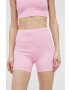 Juicy Couture Tréninkové šortky Liza růžová barva hladké high waist - Pepit.cz