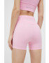 Juicy Couture Tréninkové šortky Liza růžová barva hladké high waist - Pepit.cz