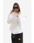 Karl Lagerfeld Mikina Unisex Smiley Hoodie dámská černá barva s kapucí s aplikací - Pepit.cz