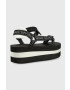 Karl Lagerfeld Sandály Velocita Hi Wedge VELOCITA HI WEDGE dámské černá barva na platformě KL82900 - Pepit.cz