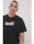 Levi's Bavlněné tričko černá barva s potiskem - Pepit.cz