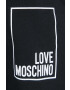 Love Moschino Bavlněná mikina dámská černá barva s kapucí s potiskem - Pepit.cz