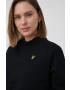 Lyle & Scott Bavlněná mikina dámská černá barva hladká - Pepit.cz