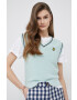 Lyle & Scott Bavlněná vesta zelená barva - Pepit.cz