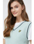 Lyle & Scott Bavlněná vesta zelená barva - Pepit.cz