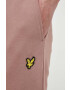 Lyle & Scott Bavlněné tepláky růžová barva - Pepit.cz