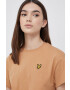 Lyle & Scott Bavlněné tričko fialová barva - Pepit.cz