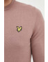 Lyle & Scott Bavlněný svetr růžová barva lehký - Pepit.cz