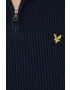 Lyle & Scott Svetr z vlněné směsi dámský tmavomodrá barva hřejivý - Pepit.cz