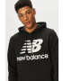 New Balance Mikina dámská černá barva s potiskem WT21559BK-BK - Pepit.cz