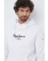 Pepe Jeans Bavlněná mikina Edward Hoodie pánská bílá barva s kapucí s potiskem - Pepit.cz