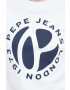 Pepe Jeans Bavlněná mikina Wyllile dámská bílá barva s potiskem - Pepit.cz