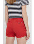 Pepe Jeans Bavlněné šortky Balboa Short dámské červená barva hladké medium waist - Pepit.cz