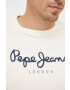 Pepe Jeans Bavlněné tričko béžová barva s potiskem - Pepit.cz