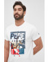 Pepe Jeans Bavlněné tričko Ainsley bílá barva s potiskem - Pepit.cz