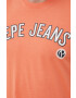 Pepe Jeans Bavlněné tričko Alessio oranžová barva s potiskem - Pepit.cz