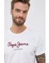 Pepe Jeans Bavlněné tričko Eggo N bílá barva hladké - Pepit.cz