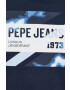 Pepe Jeans Bavlněné tričko Rederick tmavomodrá barva s potiskem - Pepit.cz