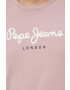 Pepe Jeans Bavlněné tričko s dlouhým rukávem Eggo Long N růžová barva s potiskem - Pepit.cz