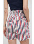 Pepe Jeans Džínové šortky Phoebe Stripe dámské vzorované high waist - Pepit.cz