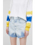 Pepe Jeans Džínové šortky Rachel Short Tie Dye dámské vzorované high waist - Pepit.cz