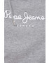 Pepe Jeans Mikina Edward Hoodie pánská šedá barva s kapucí s potiskem - Pepit.cz