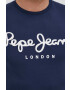 Pepe Jeans Tričko Original Stretch pánské tmavomodrá barva s potiskem - Pepit.cz