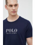 Polo Ralph Lauren Bavlněné pyžamové tričko tmavomodrá barva s potiskem - Pepit.cz