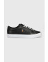 Polo Ralph Lauren Kožené sneakers boty Longwood černá barva - Pepit.cz