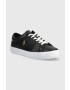 Polo Ralph Lauren Kožené sneakers boty Longwood černá barva - Pepit.cz