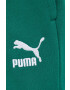 Puma Bavlněné tepláky zelená barva 535685-01 - Pepit.cz